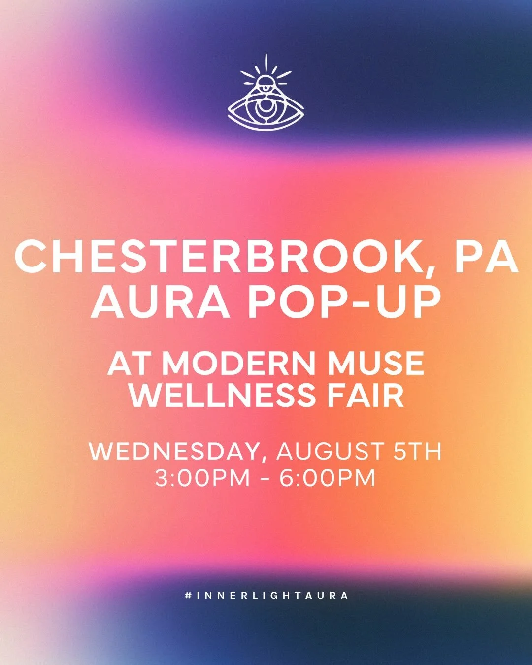 Come hang out with us at the @mmodernmuse_ Wellness Fair in Chesterbrook, PA on Tuesday, August 5th. ✨

We&rsquo;ll be capturing your aura photo, walking you through your colors, and having the kinds of conversations that usually end with, &ldquo;Wai