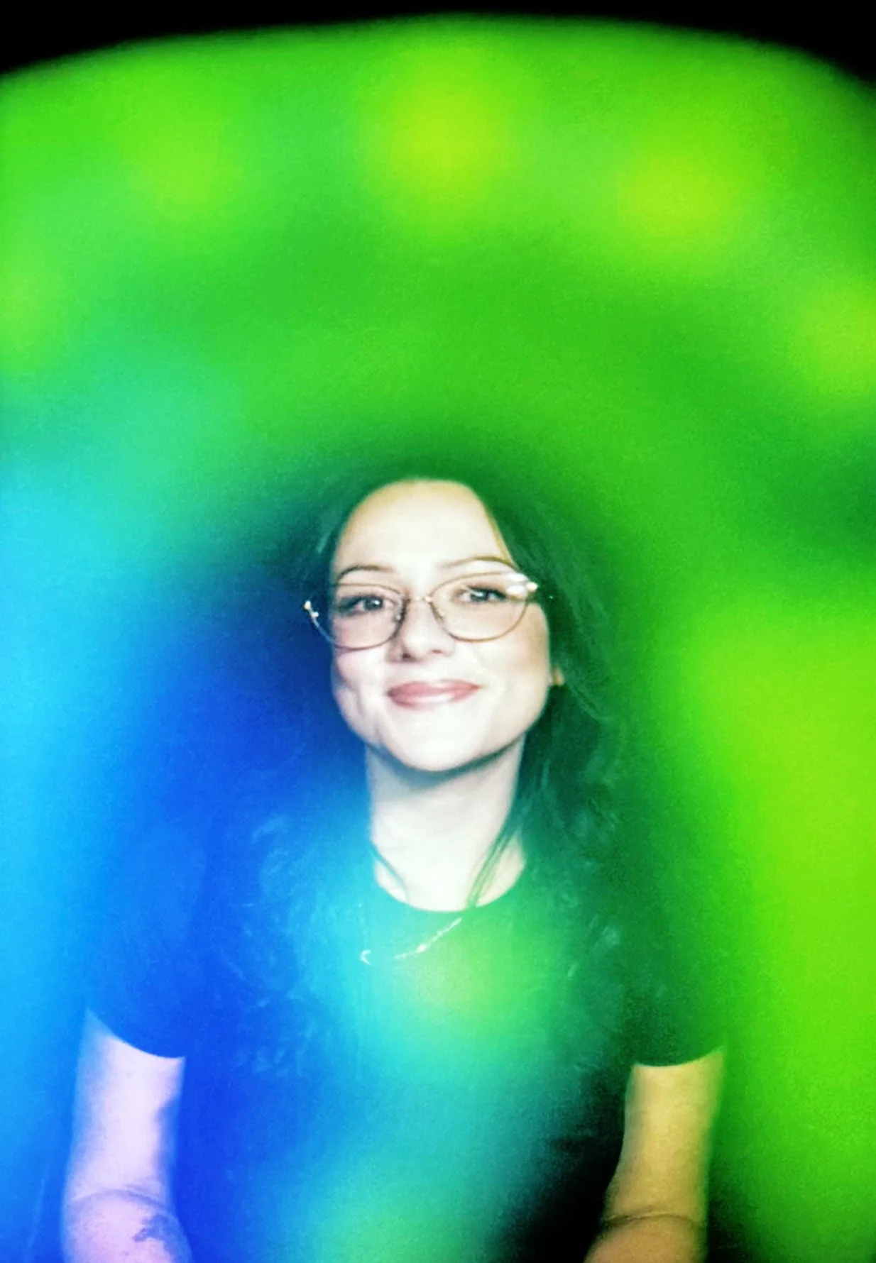 Vibrant Green and Blue Aura Portrait