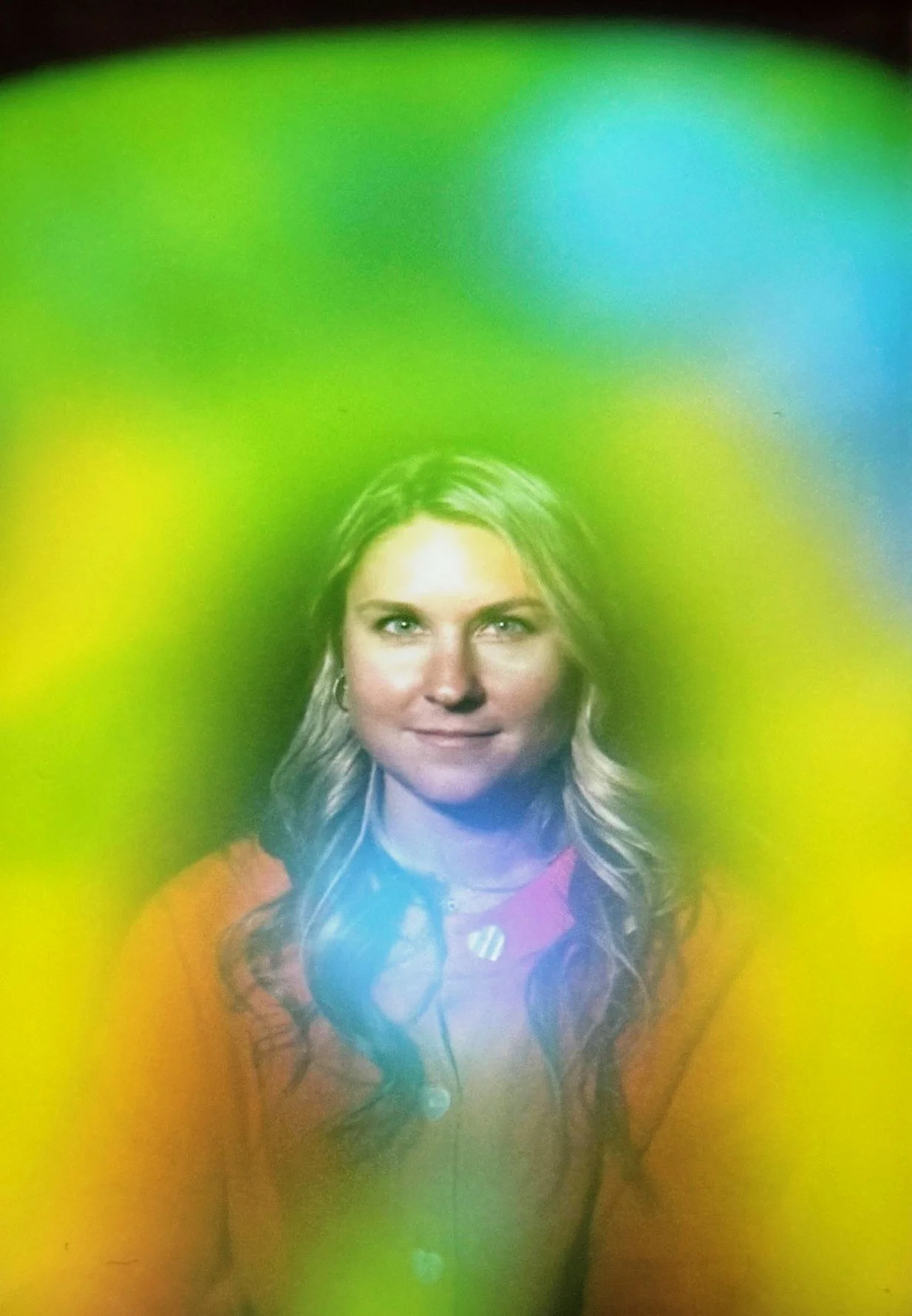 Vivid green and yellow aura portrait