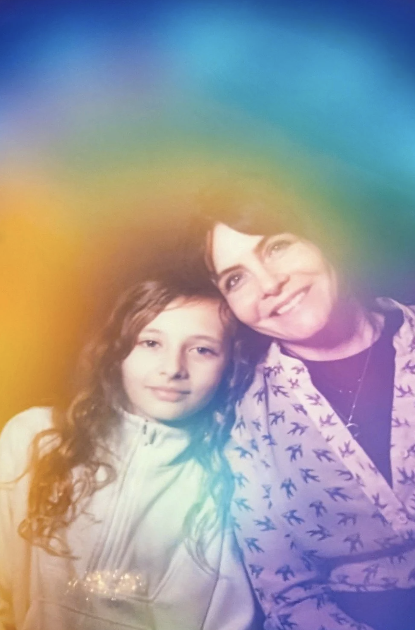 rainbow duo aura portrait with a kid and a mom in philadelphia