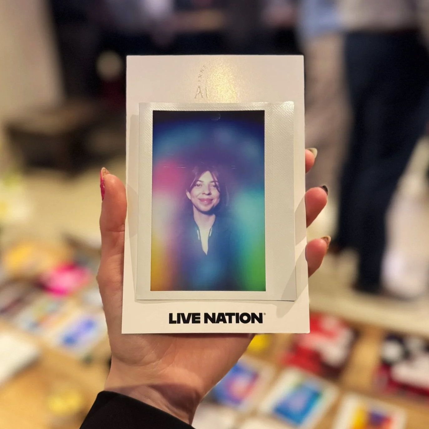 Custom-branded aura photography card at NYC brand event by Inner Light Aura