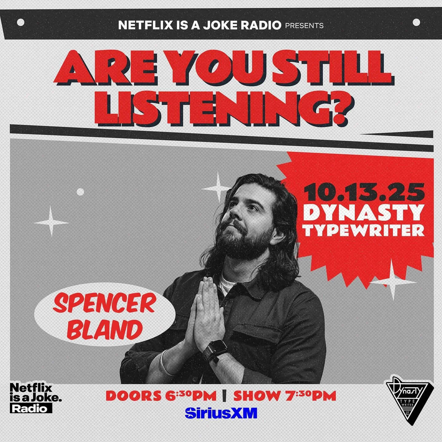 DANG, this is wild! I can&rsquo;t believe I&rsquo;m typing this out already but this Monday 10/13 I&rsquo;m recording a set for @netflixisajoke at the legendary @dynastytypewriter and I need y&rsquo;all there! 

Reading that again&hellip; still wild.
