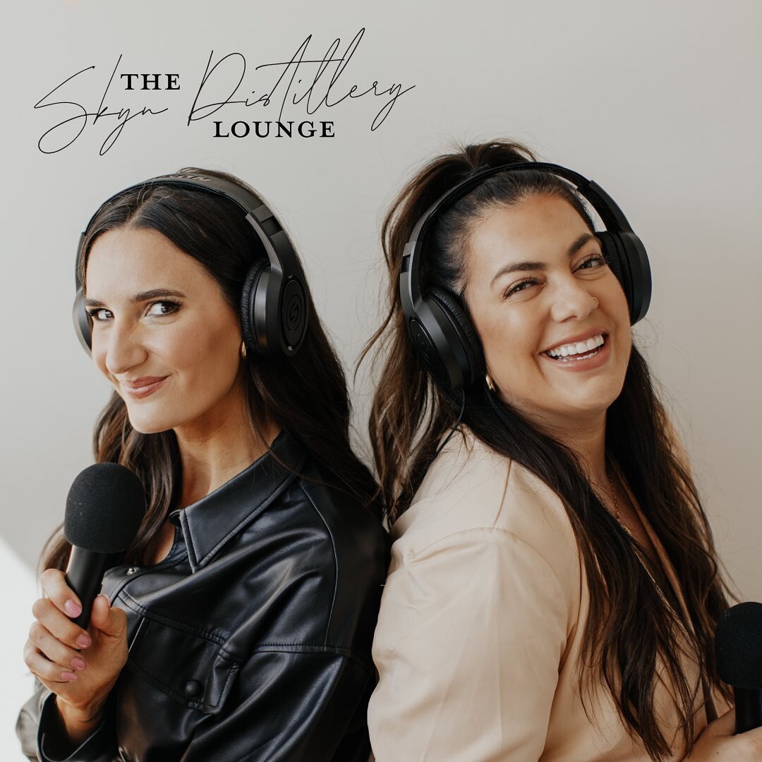 @theskyndistillerylounge is officially in season two of their podcast, which called for some new podcast pics! 📷 

If you need a good skincare podcast, these are your girls! 🤍