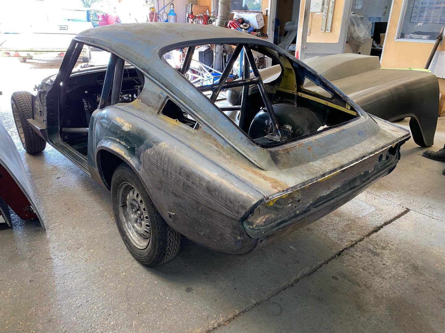 More historic roll cage work, this time a Triumph TR6. This is a very small car internally so it is important to maximise space by getting the cage as close to the bodywork as possible. This is made possible with our bespoke fitting service, CNC tube