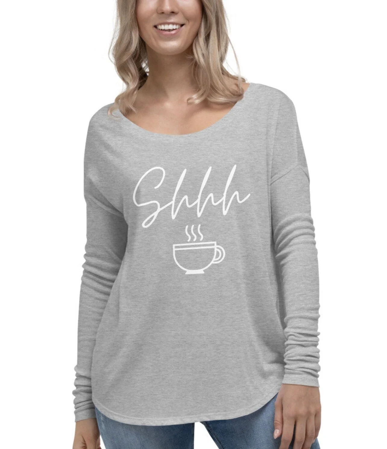 Shhh Women's Flowy long sleeve l Bella + Canvas 8852