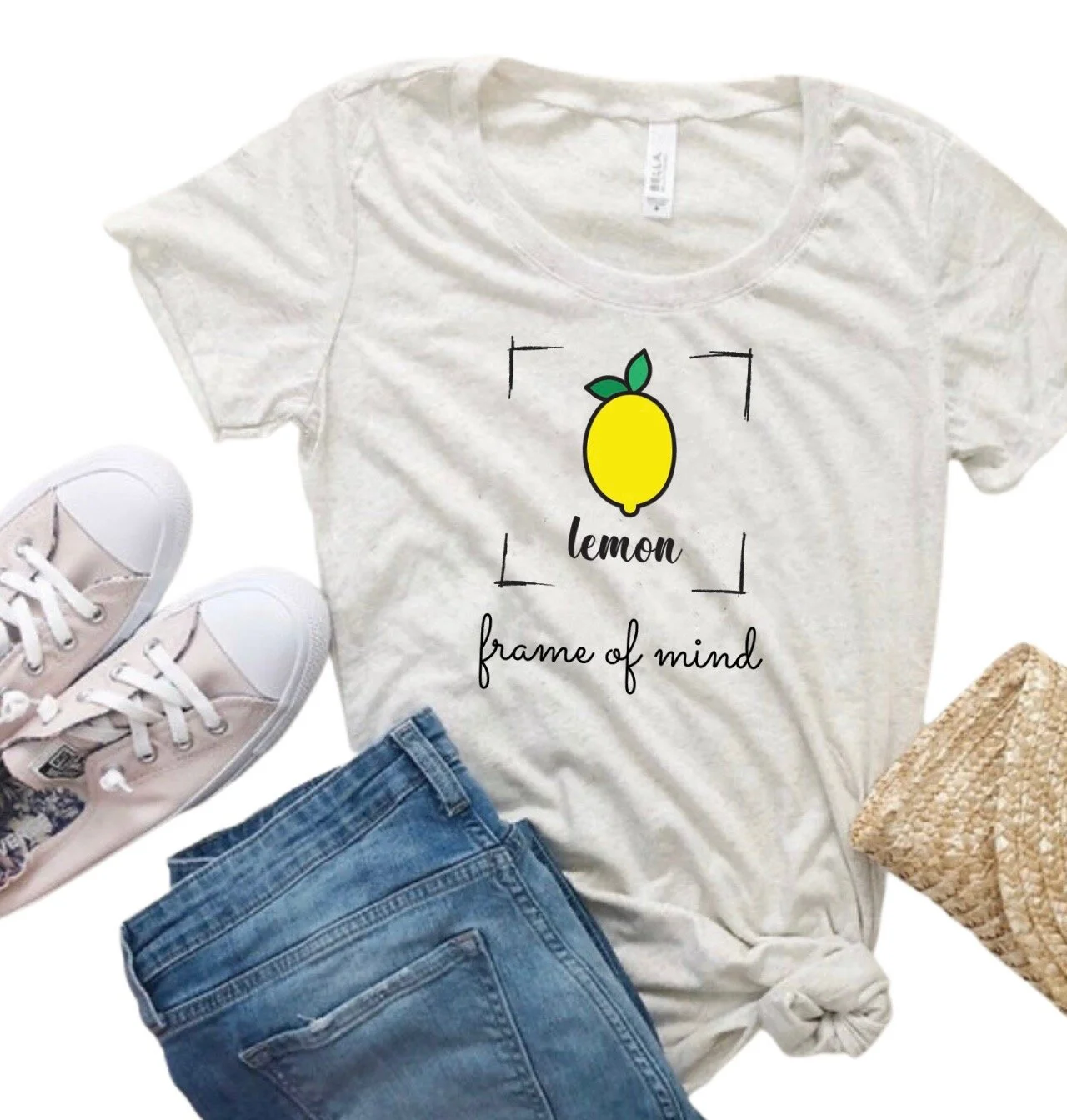 Lemon frame of mind Women's Tri-blend fitted Tee l Bella + Canvas 8413