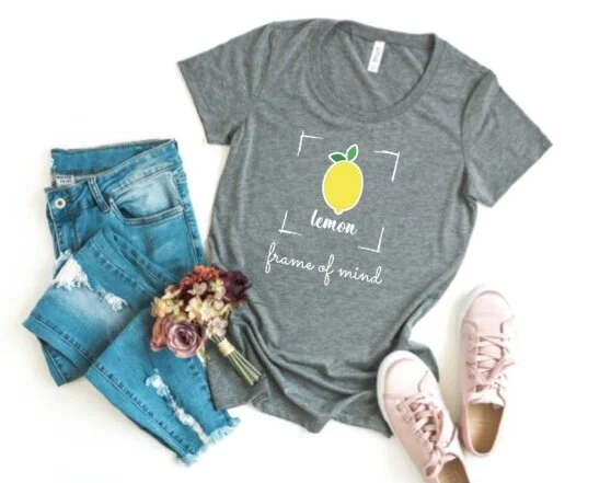 Lemon frame of mind Women's Tri-blend fitted Tee l Bella + Canvas 8413