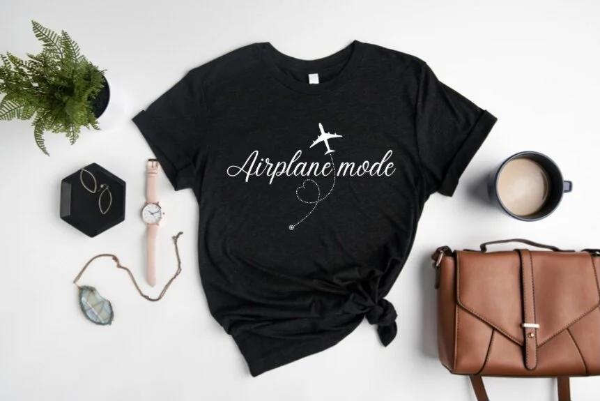 Airplane mode Women's Tri-blend fitted Tee l Bella + Canvas 8413
