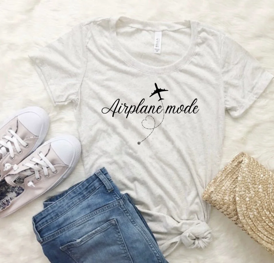 Airplane mode Women's Tri-blend fitted Tee l Bella + Canvas 8413