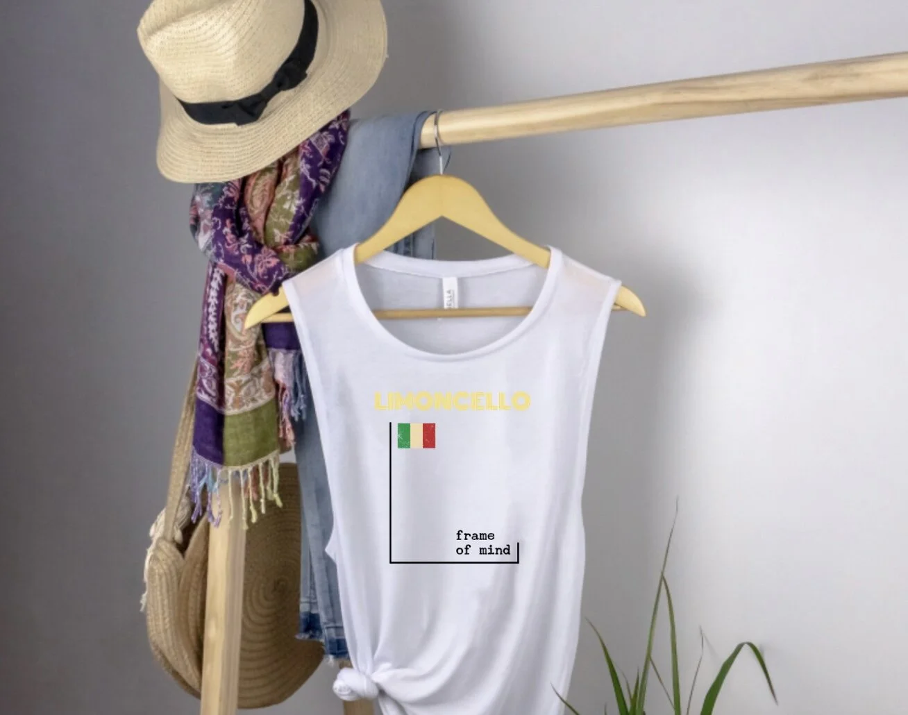 Limoncello frame of mind Women's Bella + Canvas 8803 Muscle tank