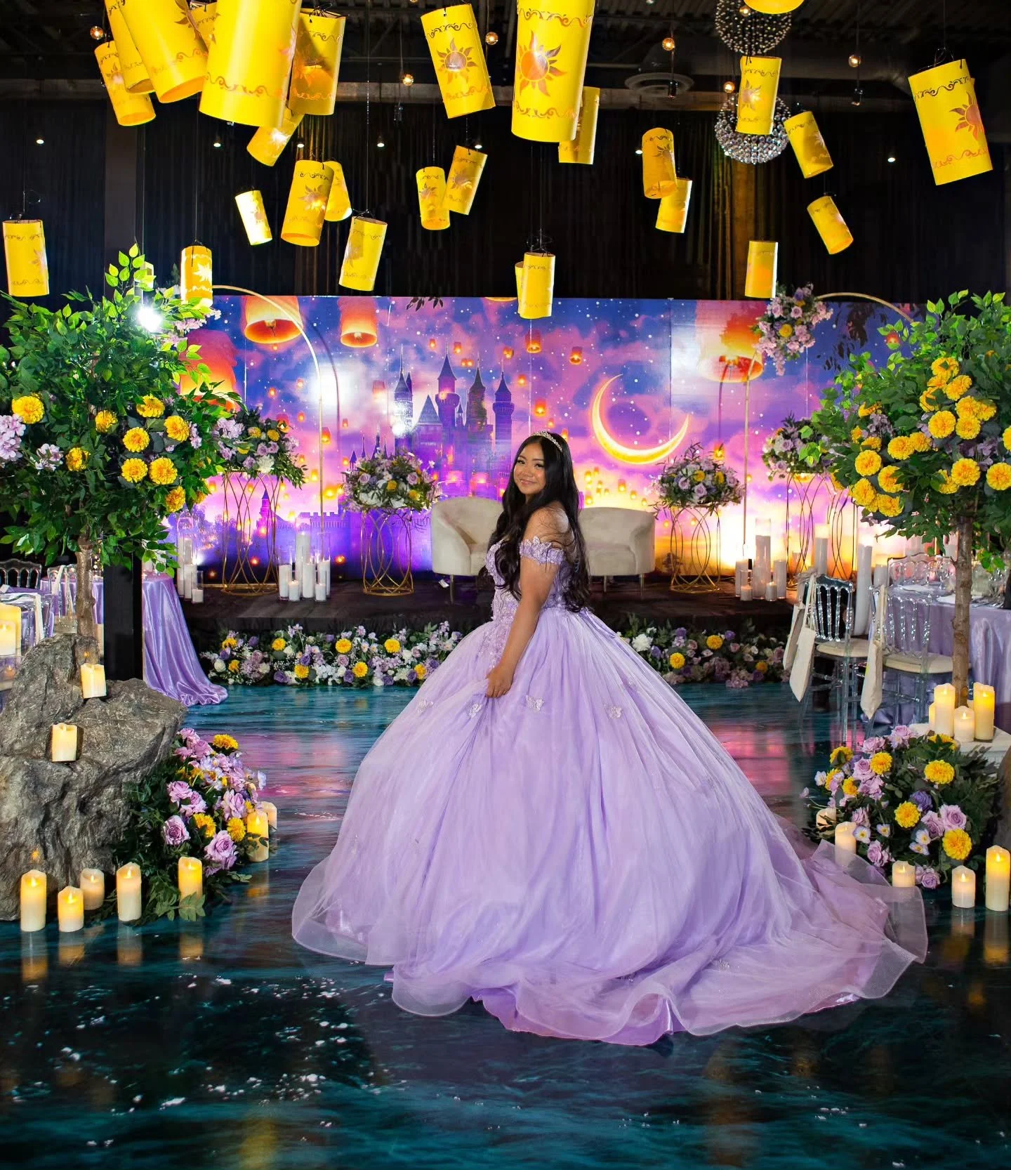 The perfect setting for our Debutante! 
A Tangled themed event that sent guests across a lake into a magical kingdom ✨️ 
A true labour of love , with the help of some amazing people- we transformed @yorkmillsgallery  into a Disney fairytale ✨️ 
@p