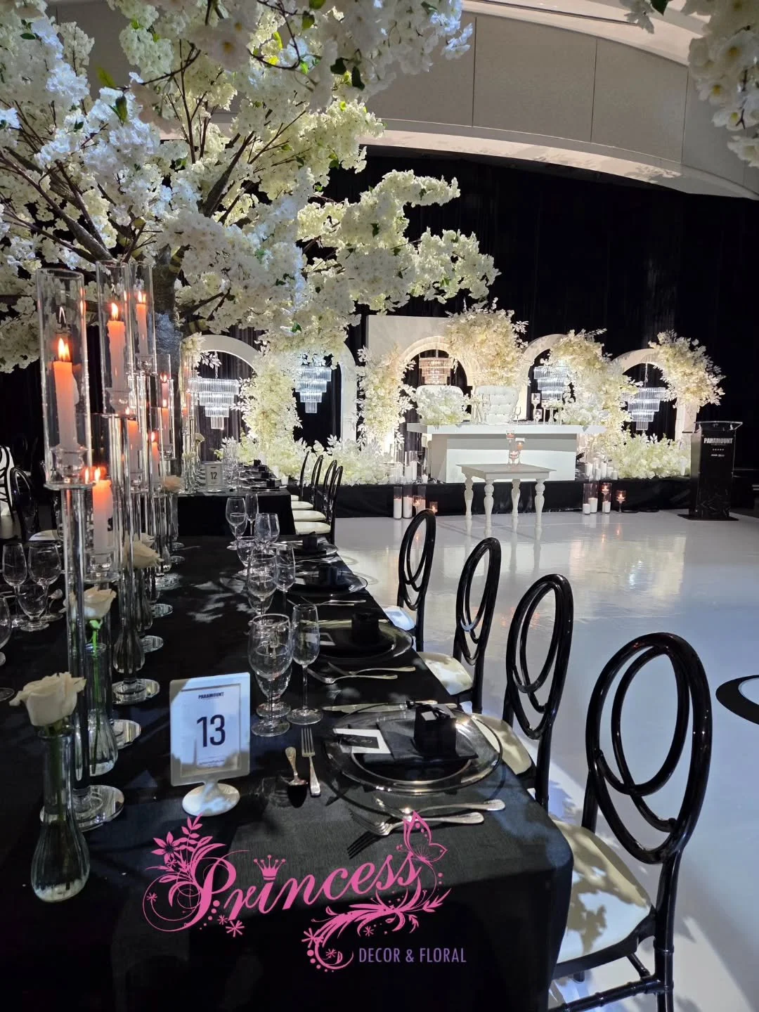 Simply elegant ✨️ 
Princess Decor & Floral
(416) 898-7061
https://maps.app.goo.gl/XhfWzfDcGxRMERBy9
Venue @paramount1982
Sound @marxmanthedj
Decor and Florals @princessdecor 
Event Rentals @eventcenterto 
#blackweddingdecor #blackwedding #bl