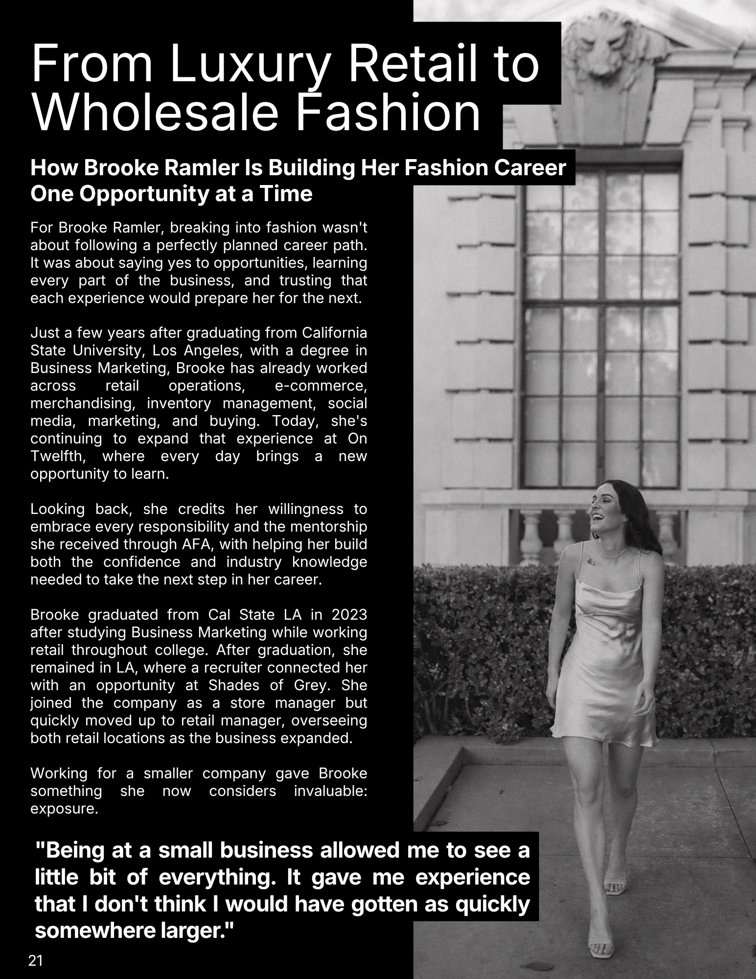 From Luxury Retail to Wholesale Fashion, Brooke Ramler's Story, Page 1