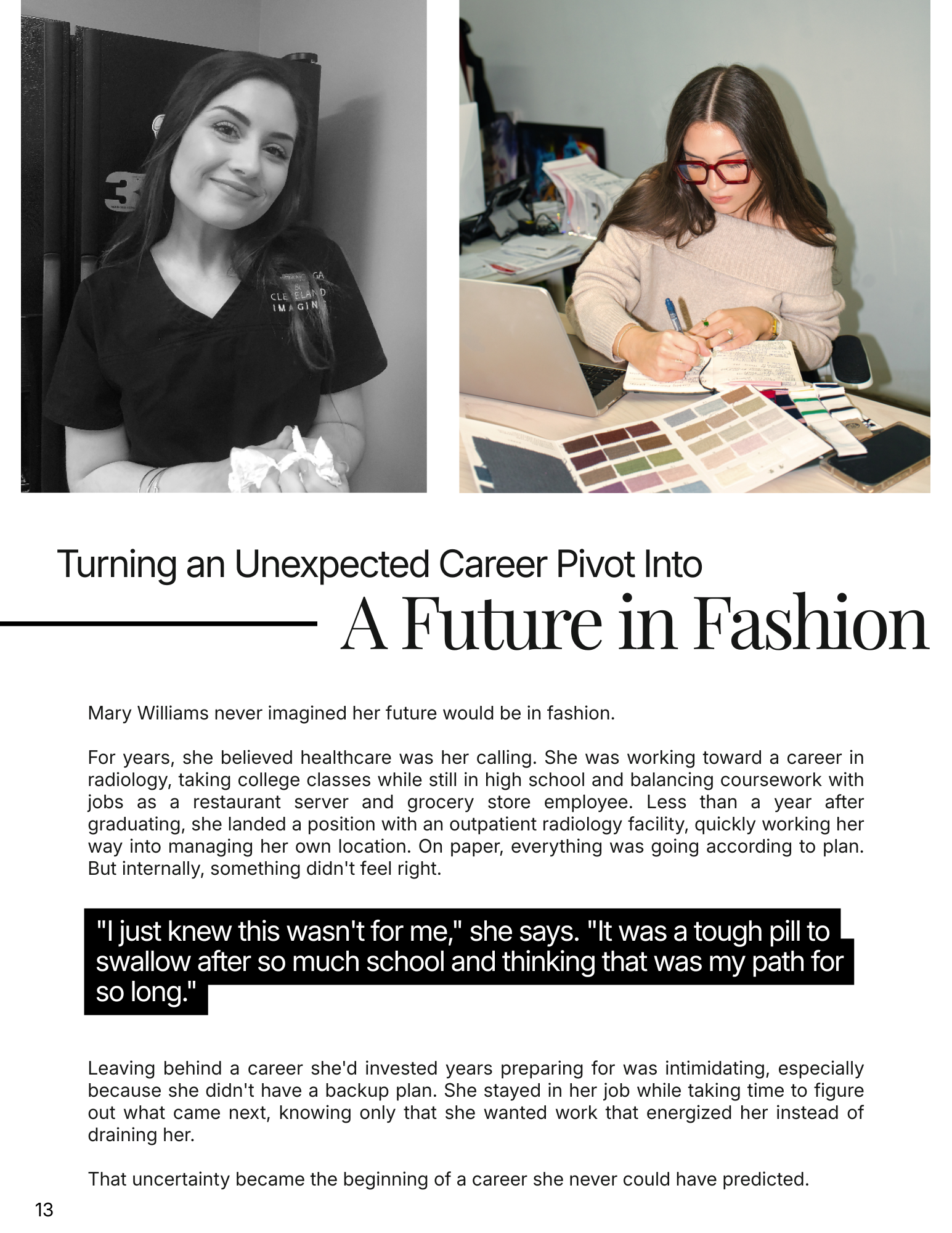Turning an Unexpected Career Pivot Into A Future In Fashion, Page 1