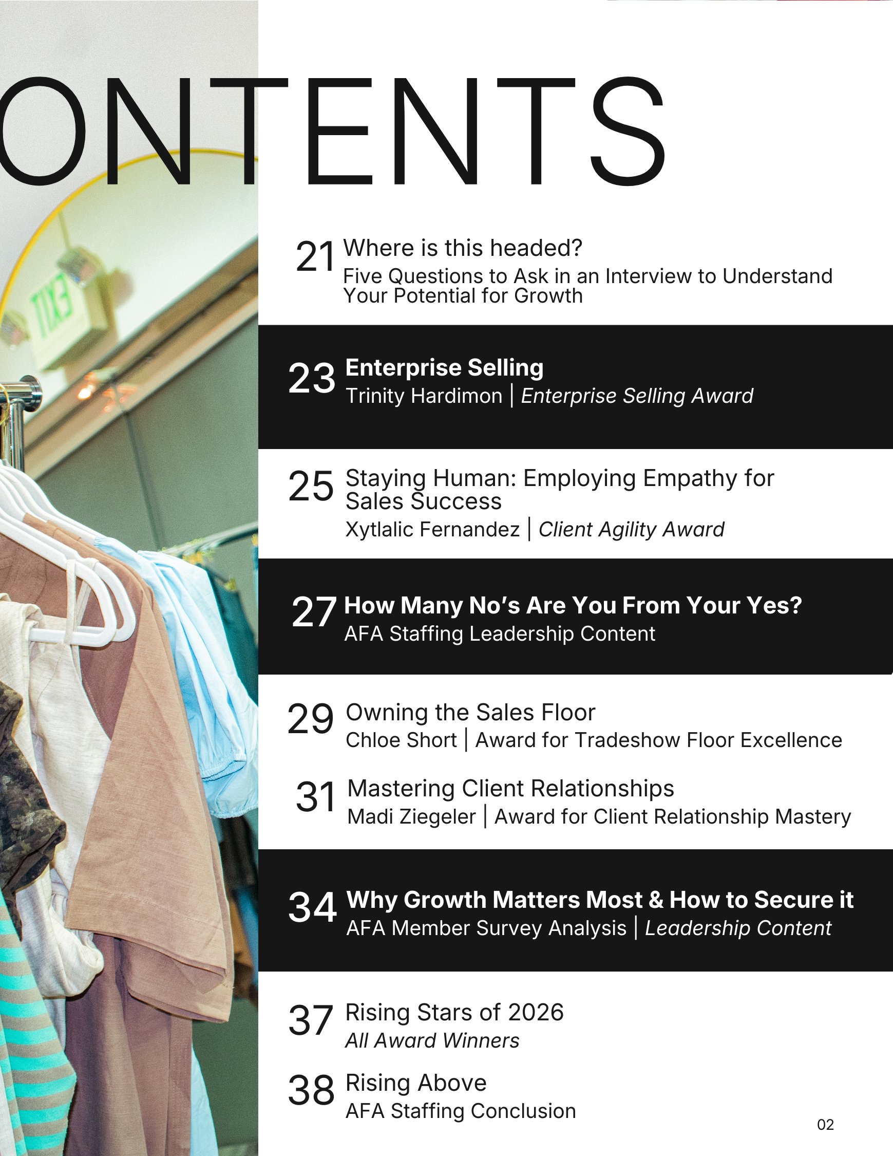 Table of Contents, page 2
