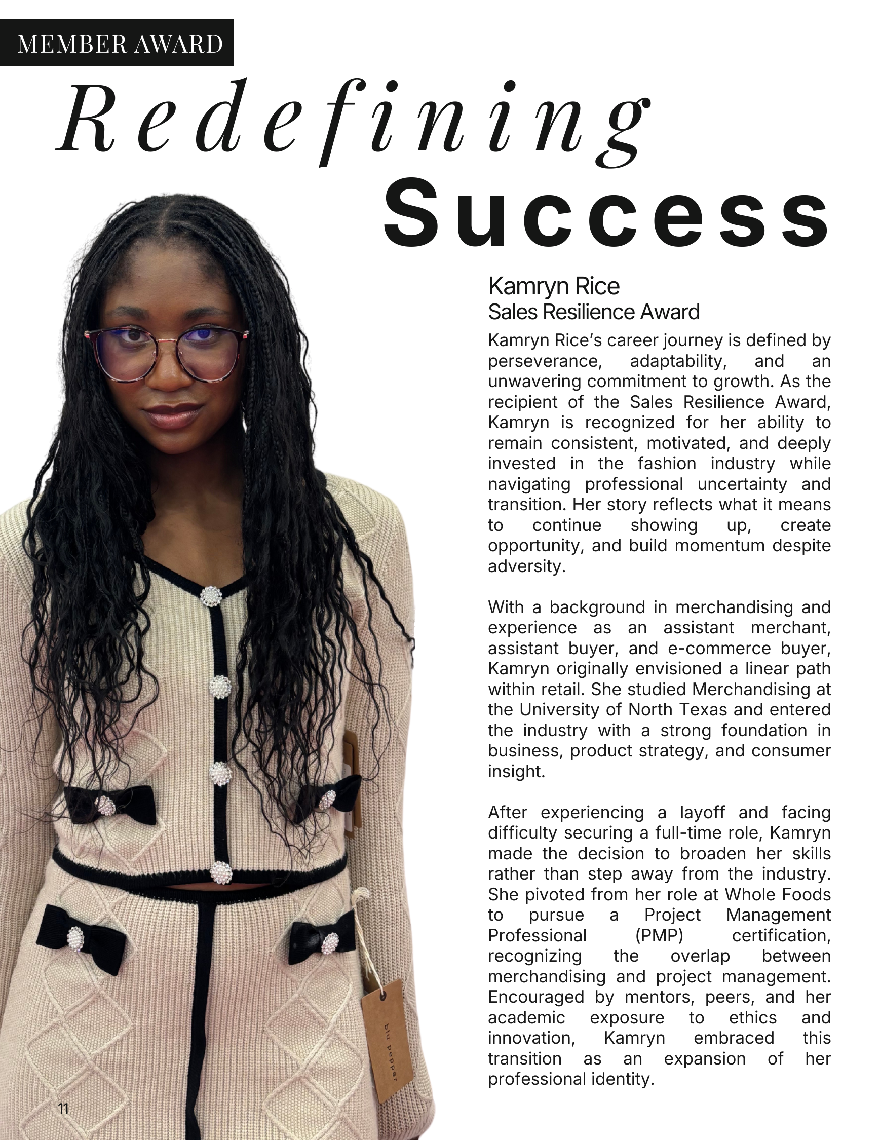 Kamryn Rice, Redefining Success, Page 1