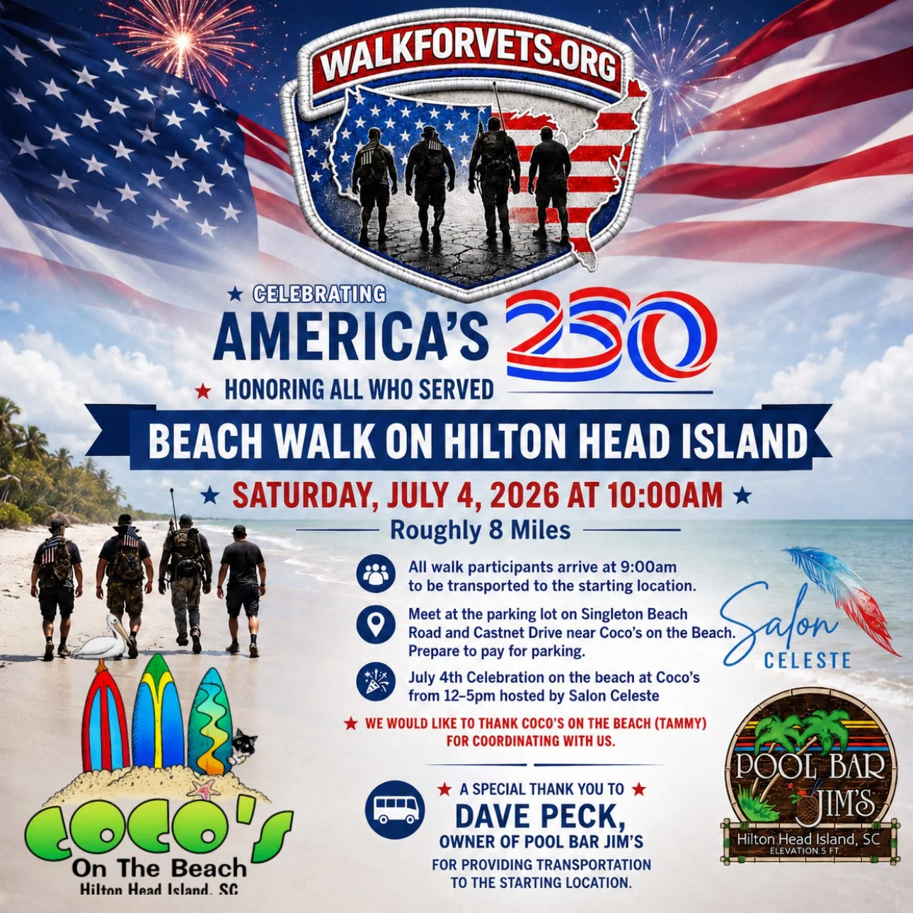 July 4th walk celebrating America's 250 and all who served 