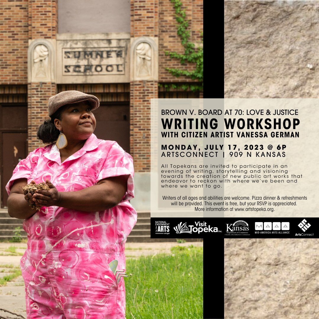 All Topekans are invited to participate in an evening of writing, storytelling and visioning towards the creation of new public art works that endeavor to reckon with where we&rsquo;ve been and where we want to go.

This workshop is part of a multidi