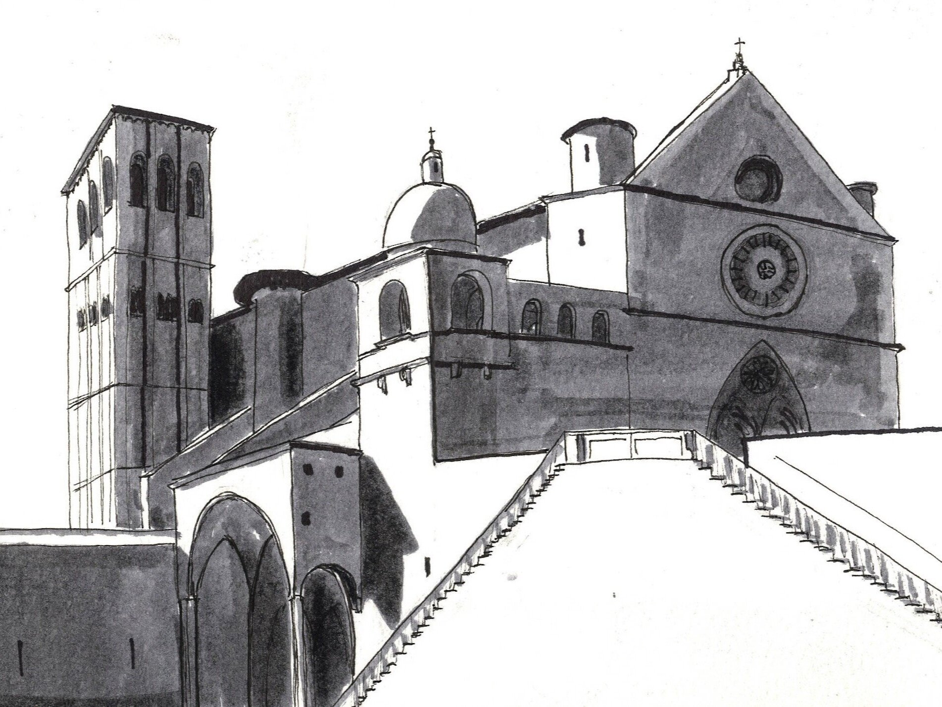 perspective | basilica of saint francis | assisi