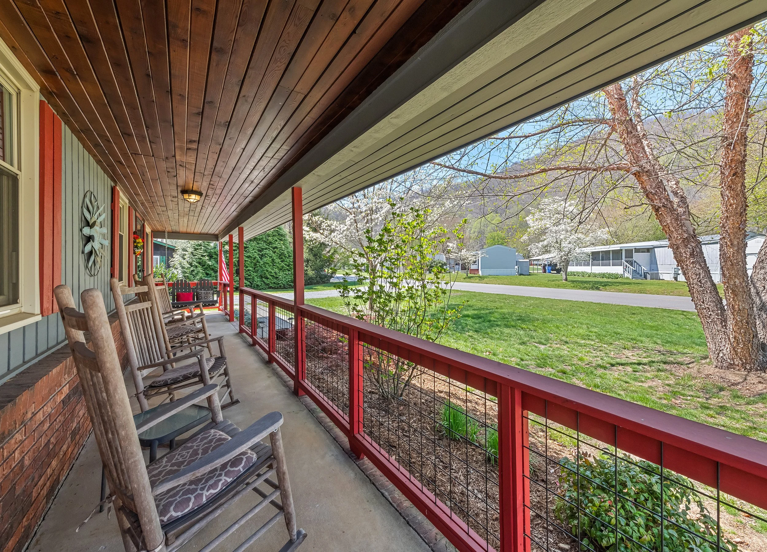 Mountain views from the front covered porch.