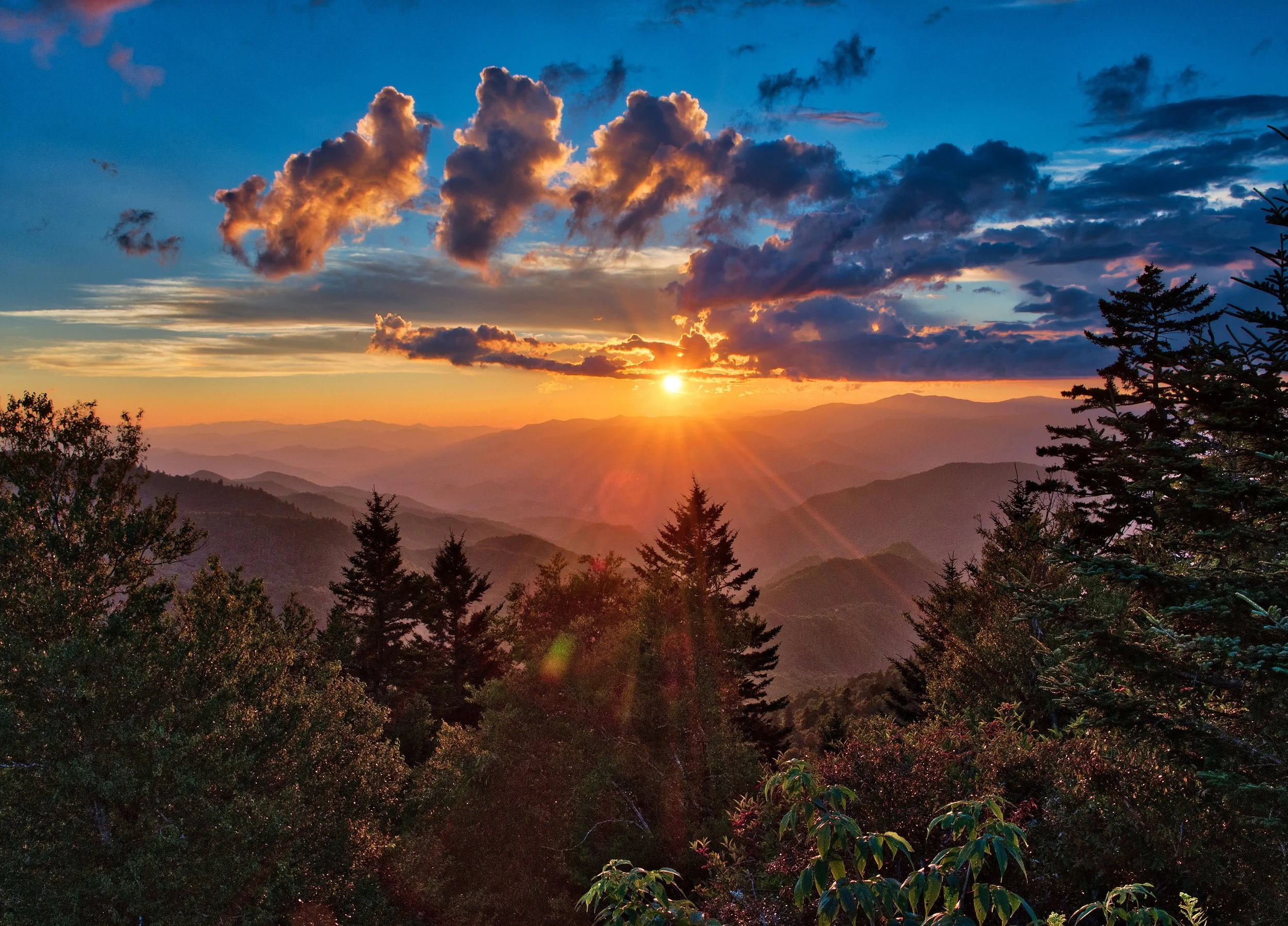 Sunset at Water Rock Knob on the Blue Ridge Parkway - 20-minute drive from Shady Creek.