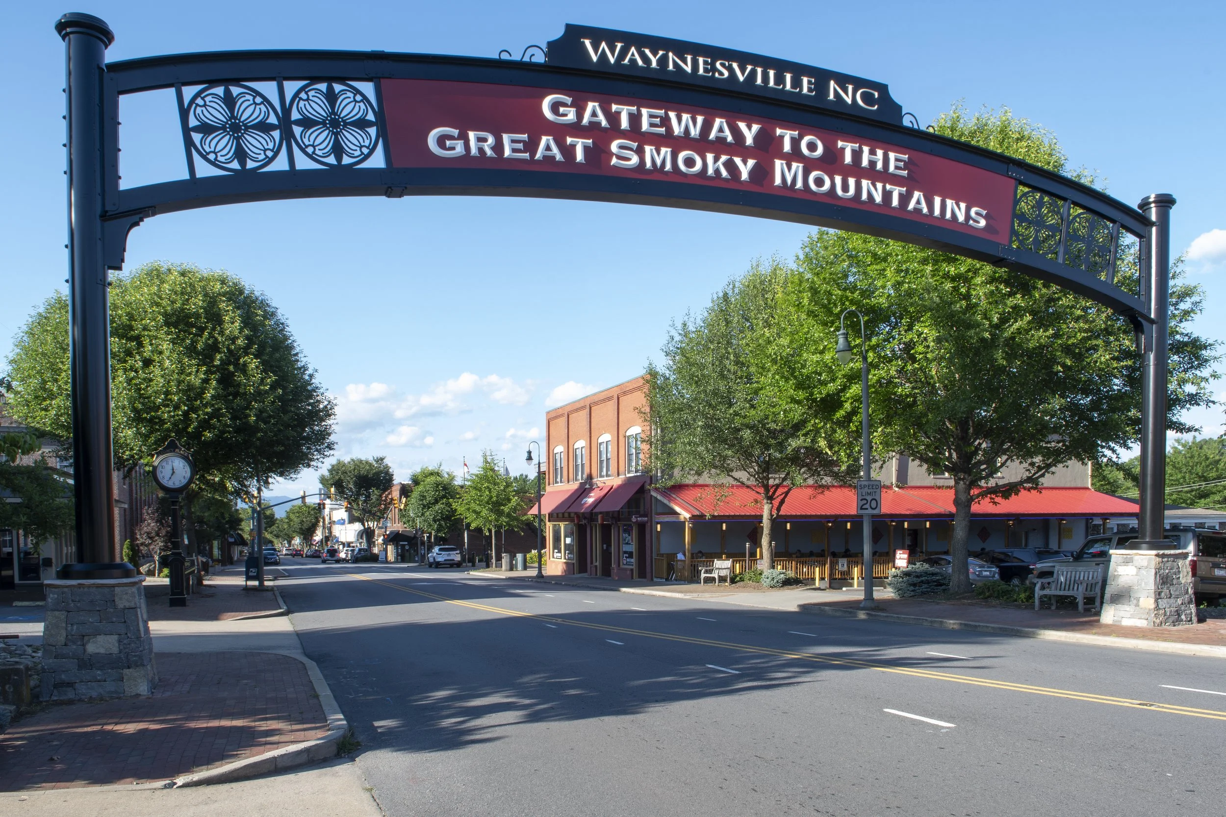 Downtown Waynesville.  A charming downtown that you don't want to miss.  Just a 15-minute drive from Shady Creek.