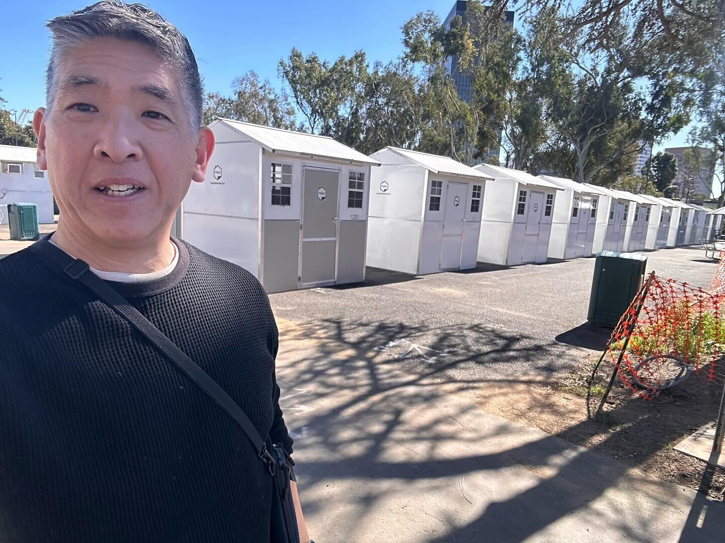 This veterans tiny home community in Santa Monica was very well patrolled with security and is on the grounds of the VA West Los Angeles Campus. #housed