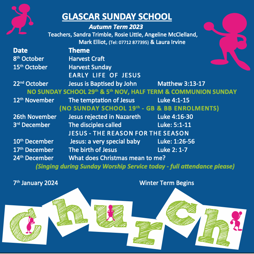 sunday school glascar — glascar & donaghmore presbyterian churches