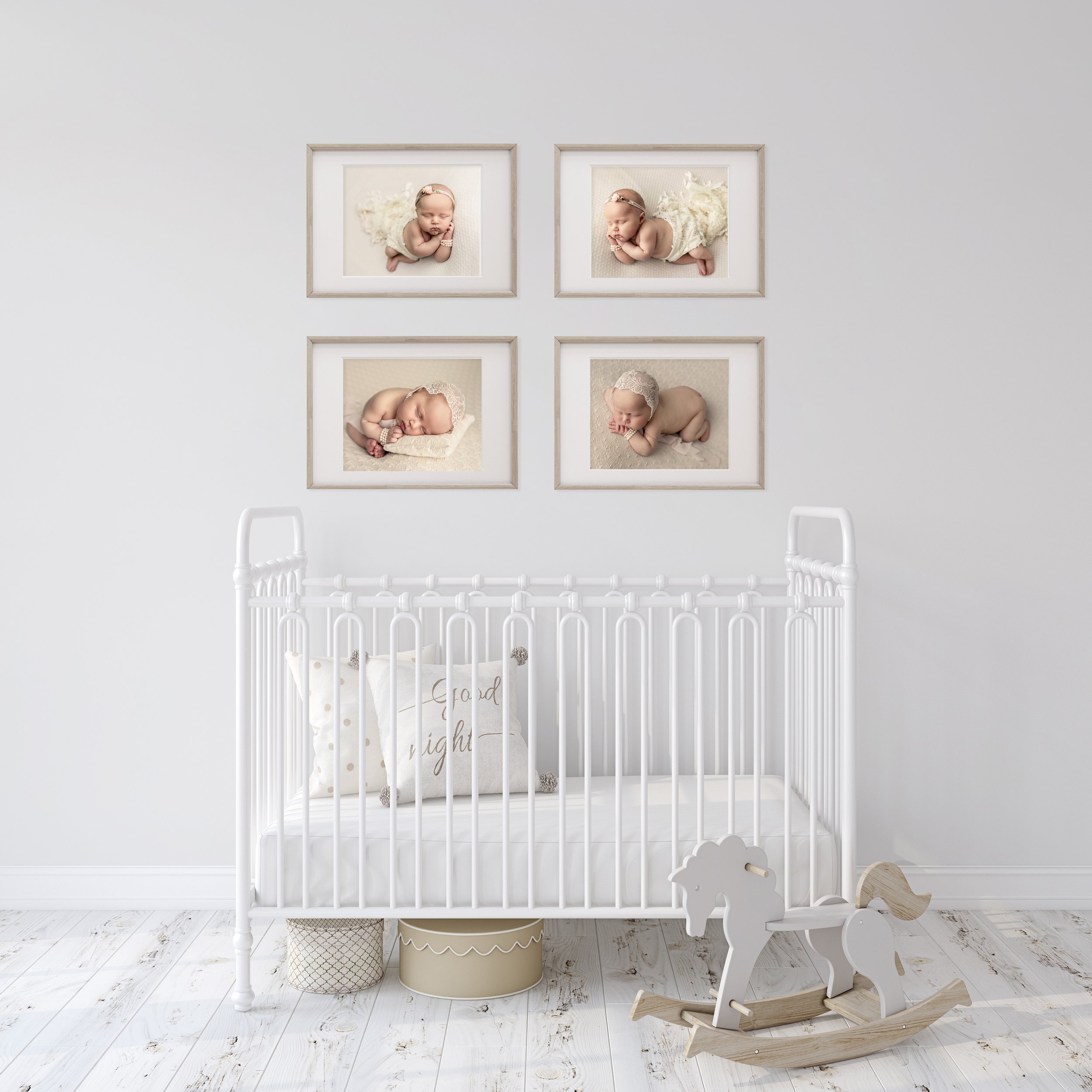 baby photo gallery wall
