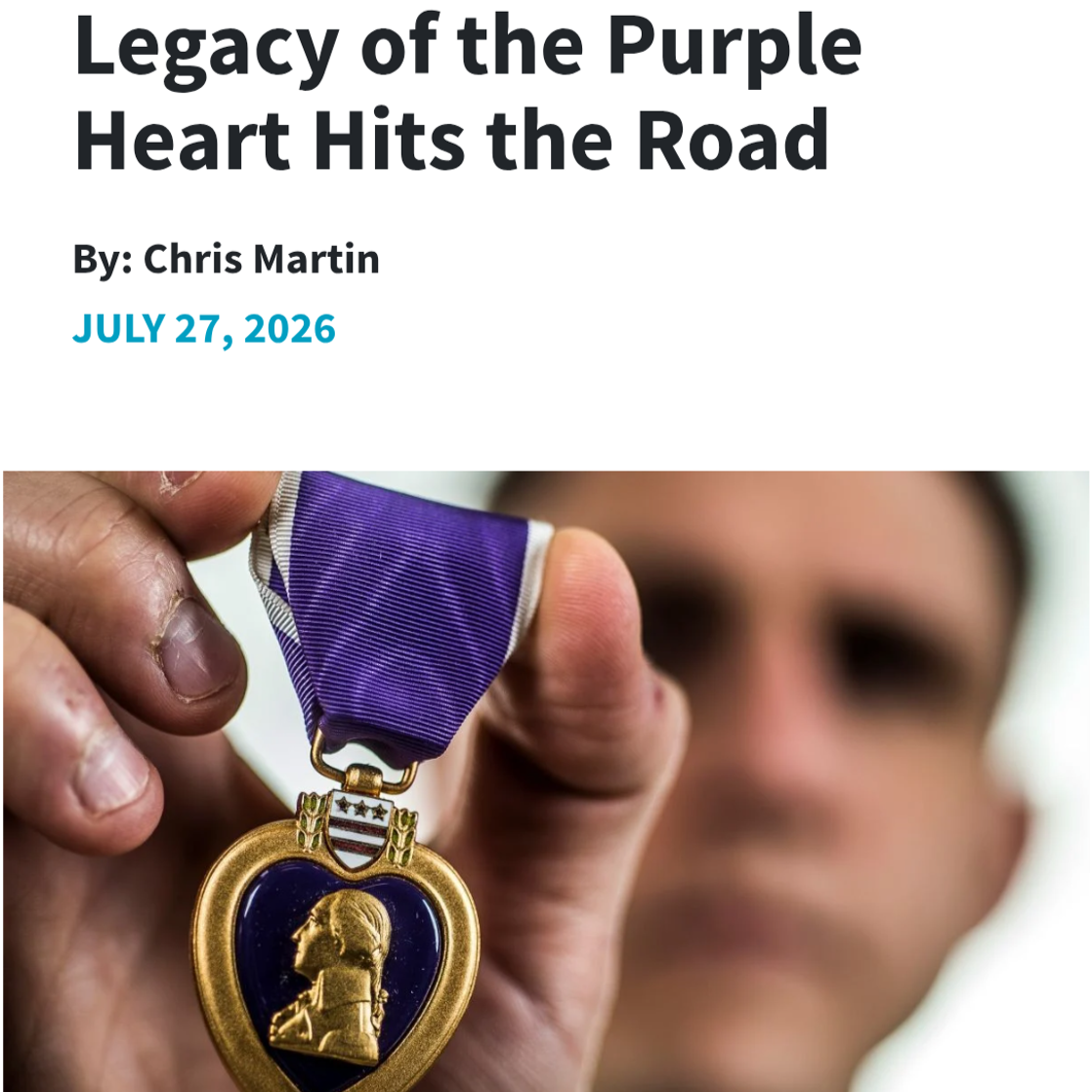 MOAA: Legacy of the Purple Heart Hits the Road