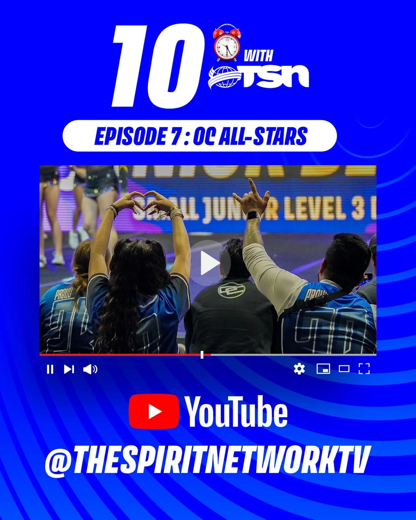 OUT NOW! Episode 7 of Ten with TSN starring @theocallstarscheer can now be found on our YouTube channel. ⏰
Make sure to subscribe to TheSpiritNetworkTV so you don’t miss out on new uploads!
#TheSpiritNetwork | #TenWithTSN