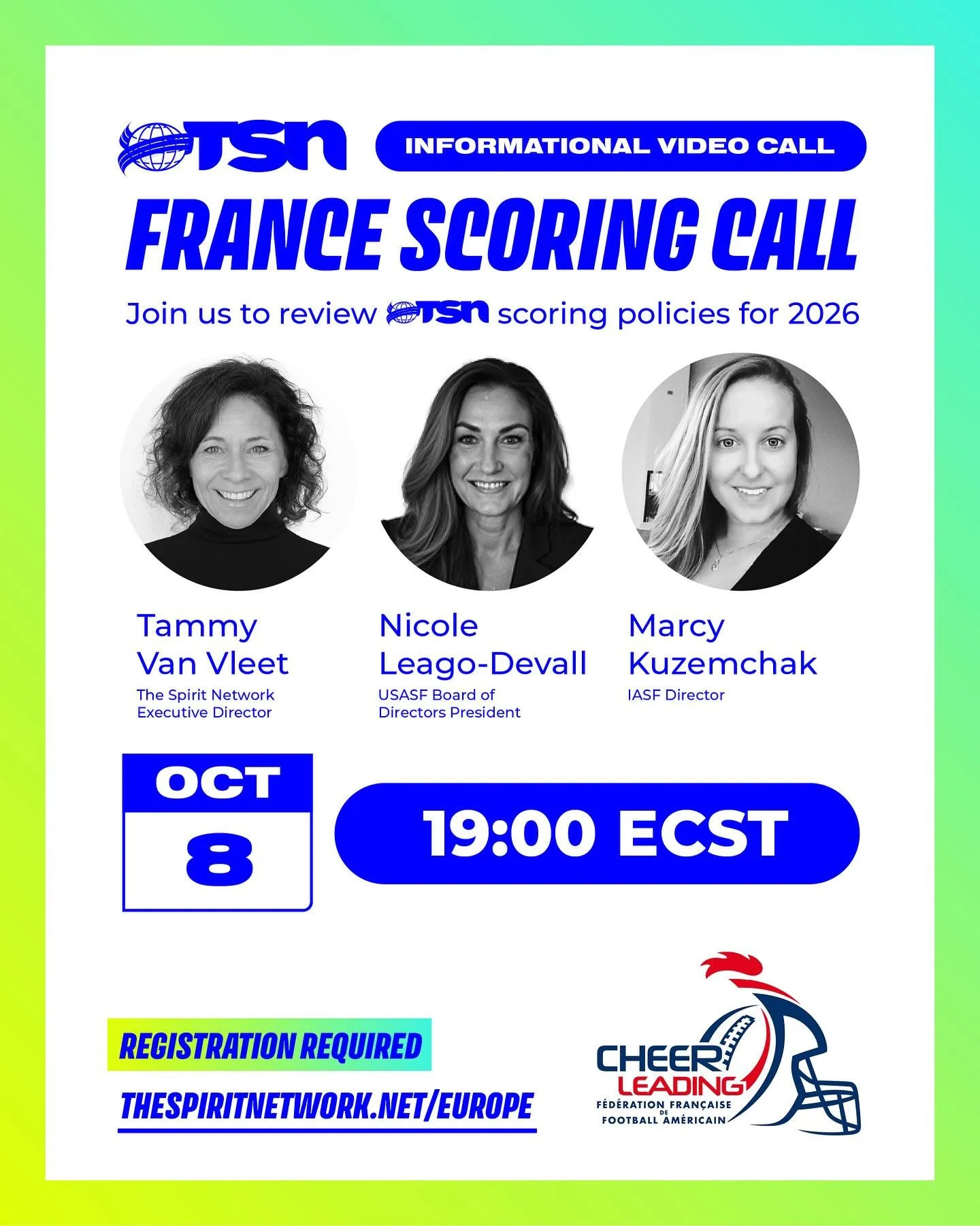 Join us on October 8th for our France scoring call! 
Register today at thespiritnetwork.net/europe 🗺️
#TheSpiritNetwork | #FFFA