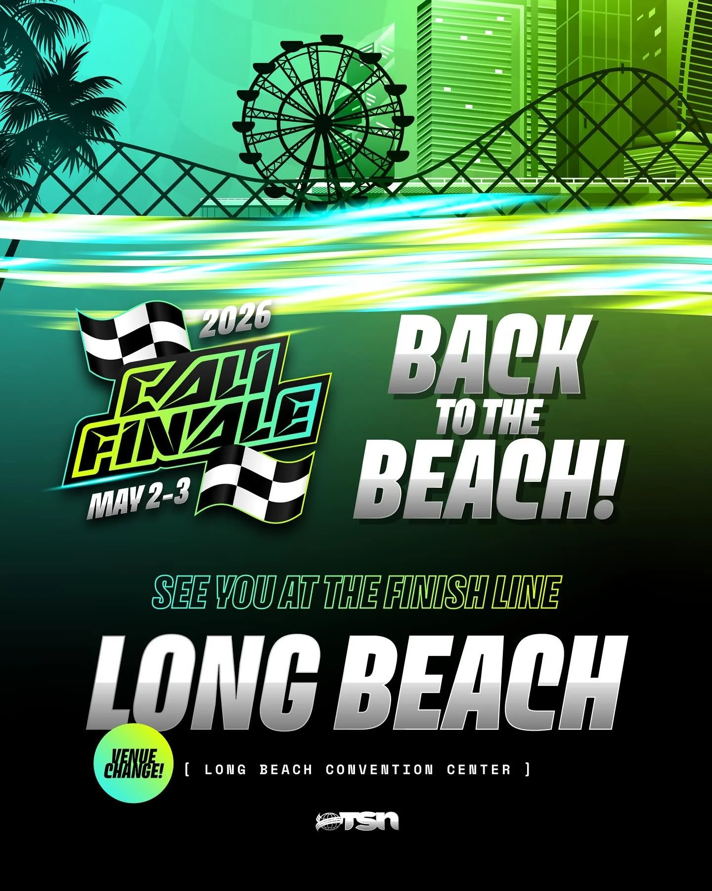 The Cali Finale is headed BACK to the beach in 2026! 🌊
Due to construction at the LA Convention Center, we are taking the race to Long Beach. Who is ready to wave that flag at the finish line this season? 🏁
#TheSpiritNetwork | #CaliFinale