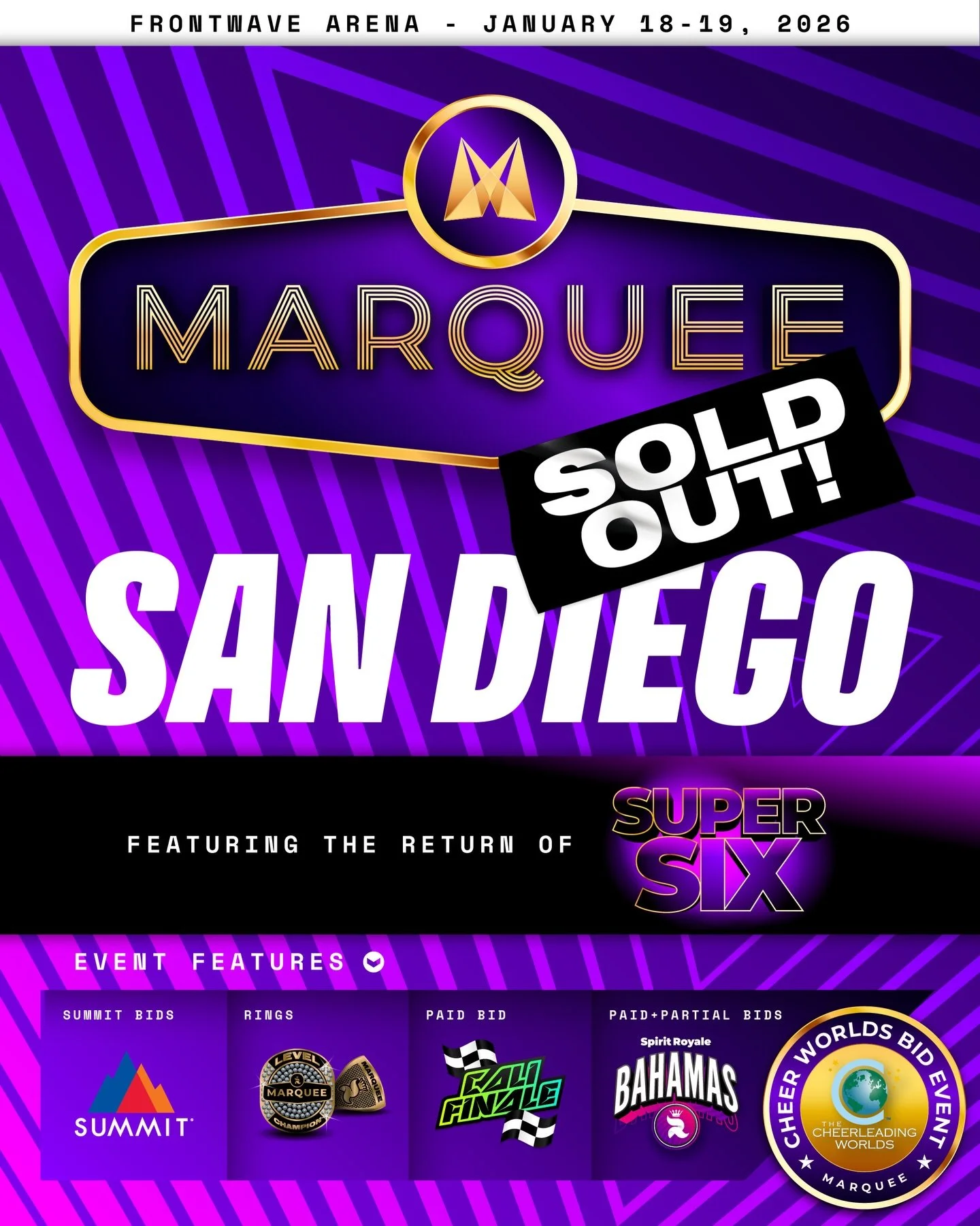 The San Diego Marquee schedule is PACKED and we are officially sold out! 

We can&rsquo;t wait for January and the return of Super Six! Will you be there? 🫵

#TheSpiritNetwork | #SuperSix