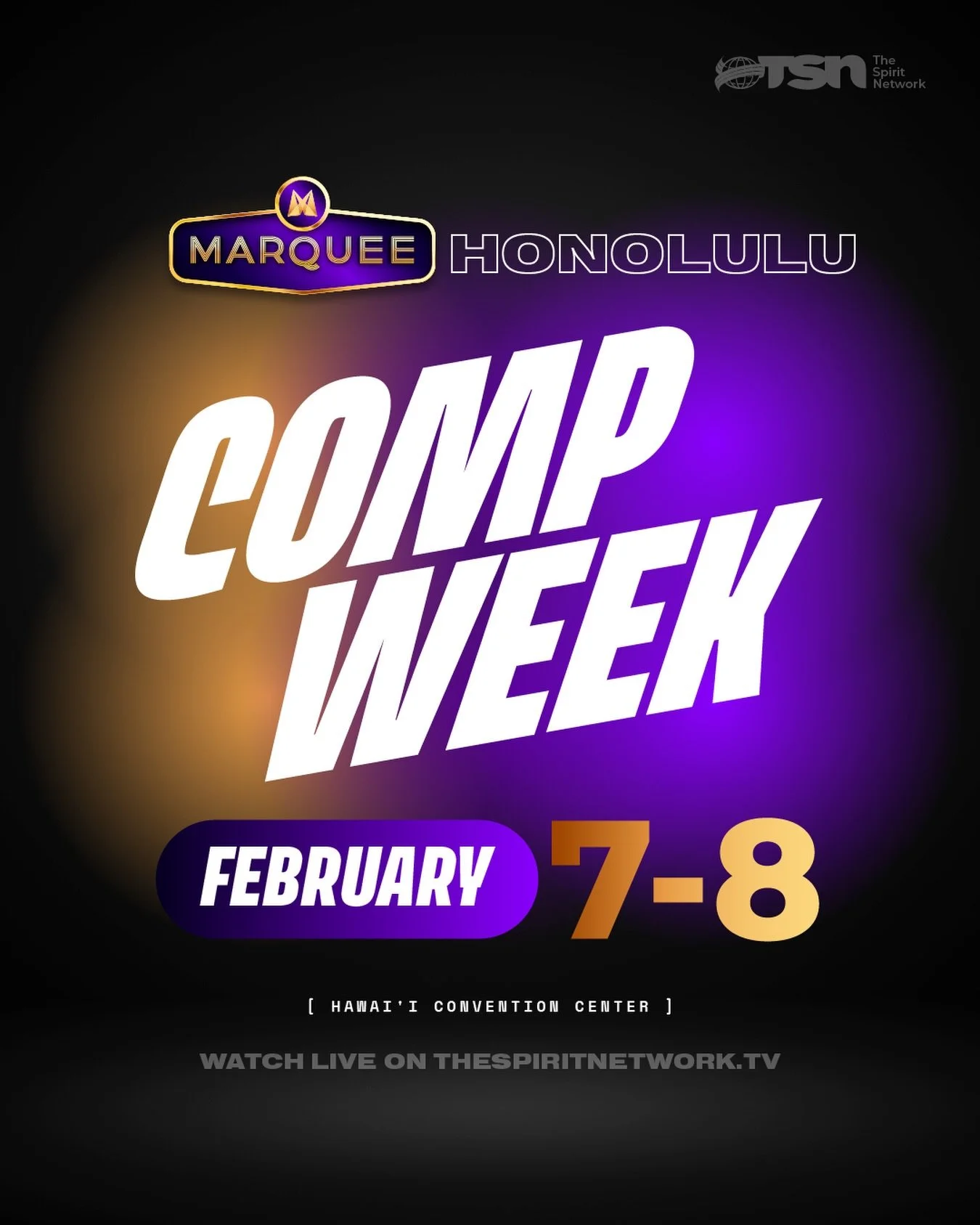 Hawaii, get ready! 🥳

Who is excited for our Hawaii Marquee this coming weekend?! Drop a comment if you&rsquo;ll be joining us at the Hawai&rsquo;i Convention Center ⬇️

#TheSpiritNetwork | #HawaiiMarquee