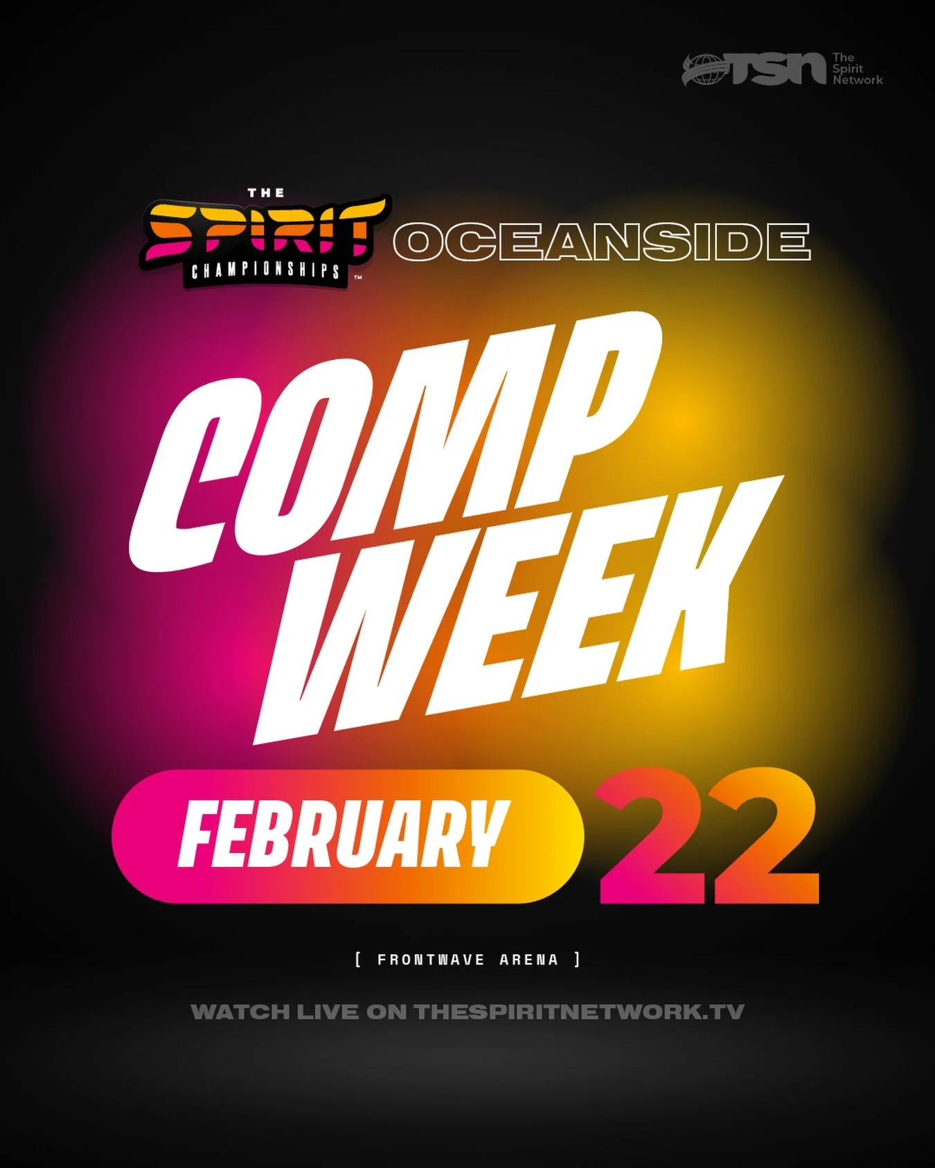 We&rsquo;re SO back! 😉

Get ready for the Oceanside Spirit Championships this Sunday February 22nd! We can&rsquo;t wait to see all of you take the mat this weekend 🌟

#TheSpiritNetwork | #OceansideSpiritChampionships