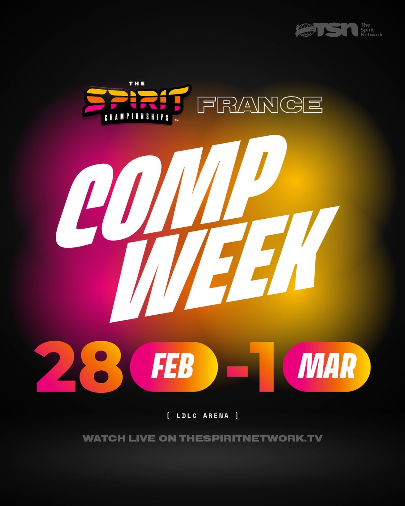 Bonjour! We are headed to FRANCE! 🇫🇷 

We are so thrilled to be hosting our first ever event in France this weekend. Who is excited for the 2026 French Spirit Championships?! 

#TheSpiritNetwork | #FrenchSpiritChampionships