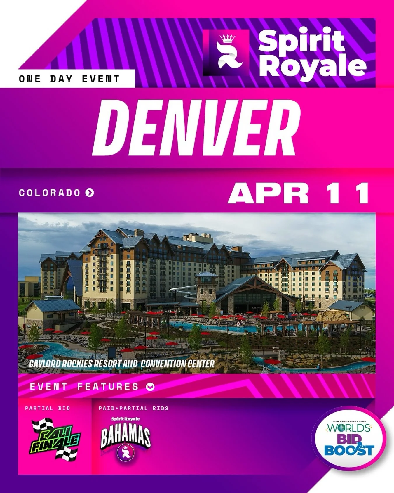 Ready to take the floor and earn a Worlds BID BOOST? 🌎

It&rsquo;s not too late to join us at the 2026 Denver Spirit Royale on April 11th! Send us a message today to get your teams on the floor before your season-ending events! ✨

#TheSpiritNetwork 