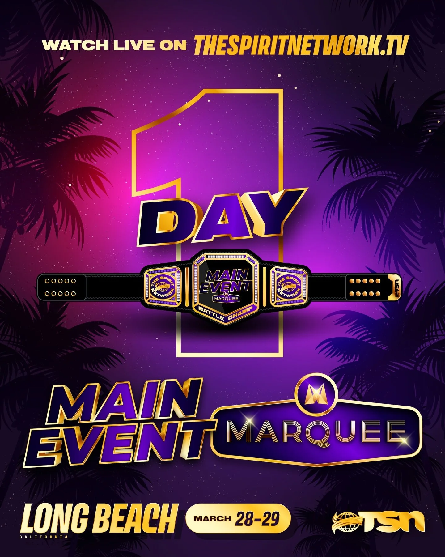 ONE MORE DAY! 🥊

The Main Event kicks off tomorrow and these athletes are coming out swinging! Don&rsquo;t miss the event of the year. Head to thespiritnetwork.tv today to purchase your livestream pass for the 2026 Main Event! 

#TheSpiritNetwork | 