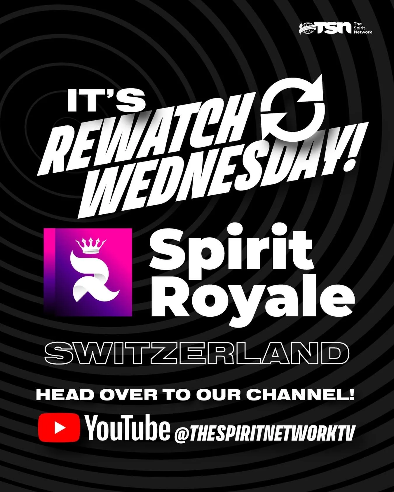 YOUR performance from the 2026 Swiss Royale is now available on our YouTube channel TheSpiritNetworkTV! 🫵

Head over to our channel now, subscribe, and leave a comment on your team&rsquo;s performance video! 💗

#TheSpiritNetwork | #RewatchWednesday