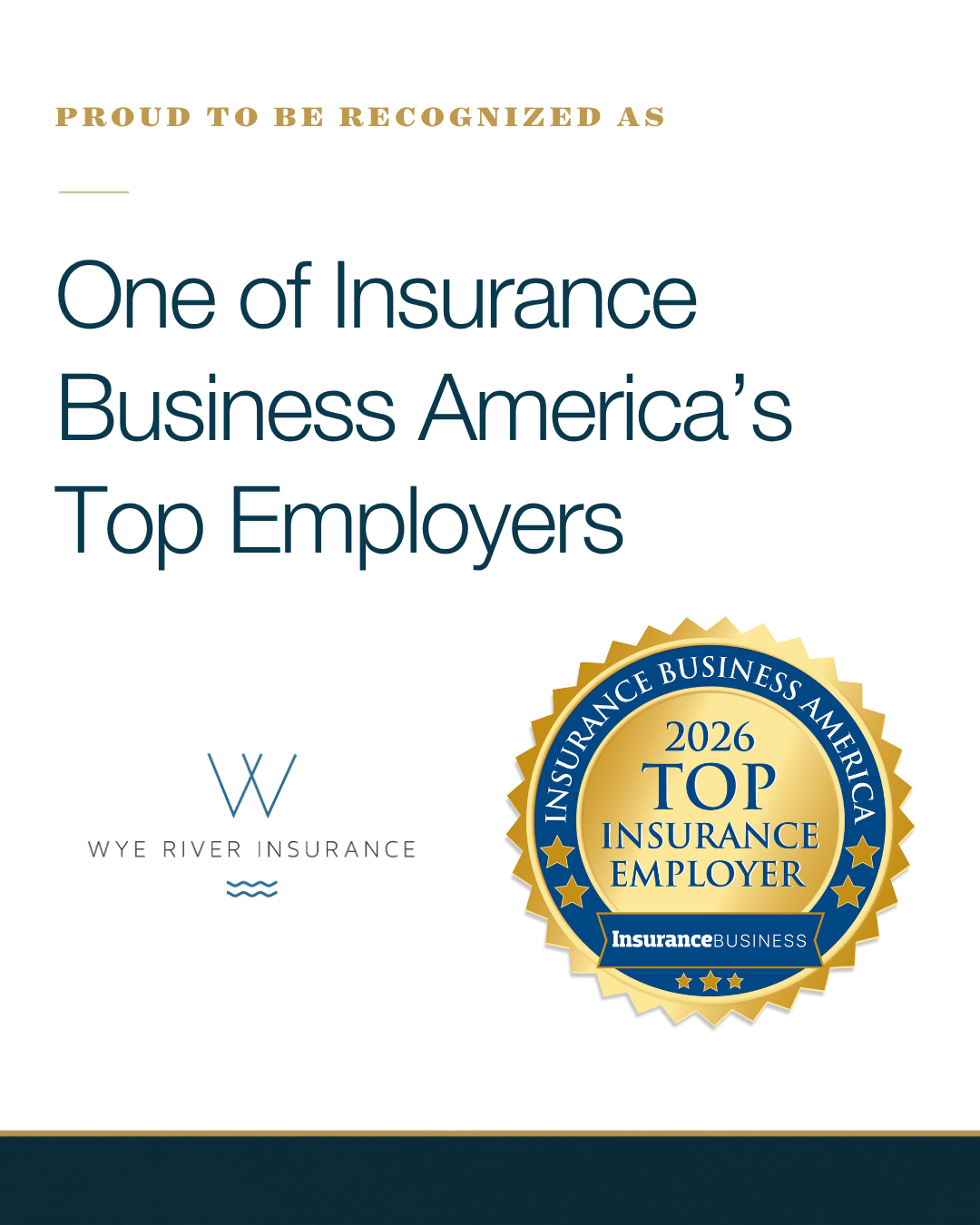 Wye River Insurance Named One of Insurance Business America's Top Employers