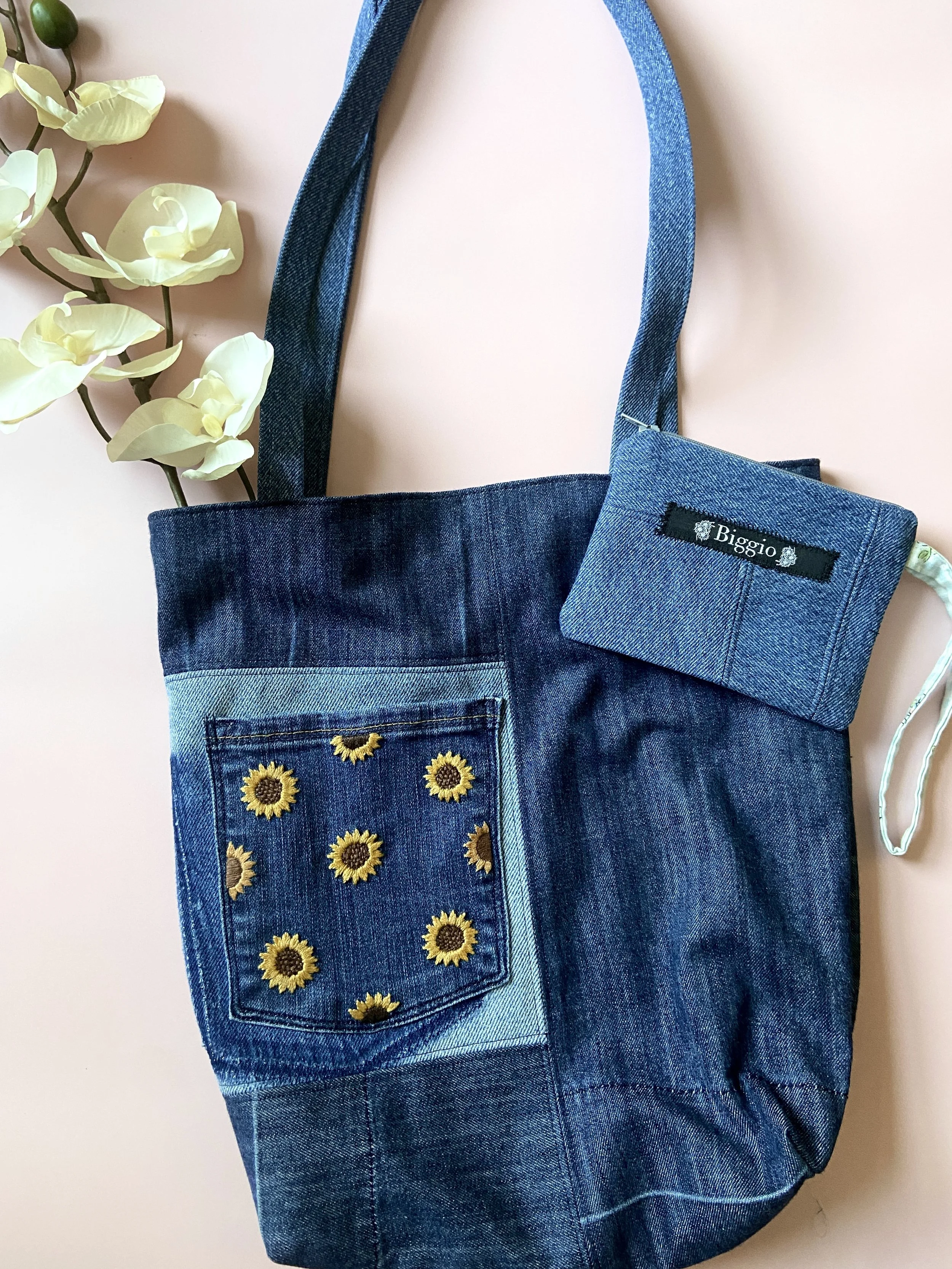 Upcycled Denim Tote Bag