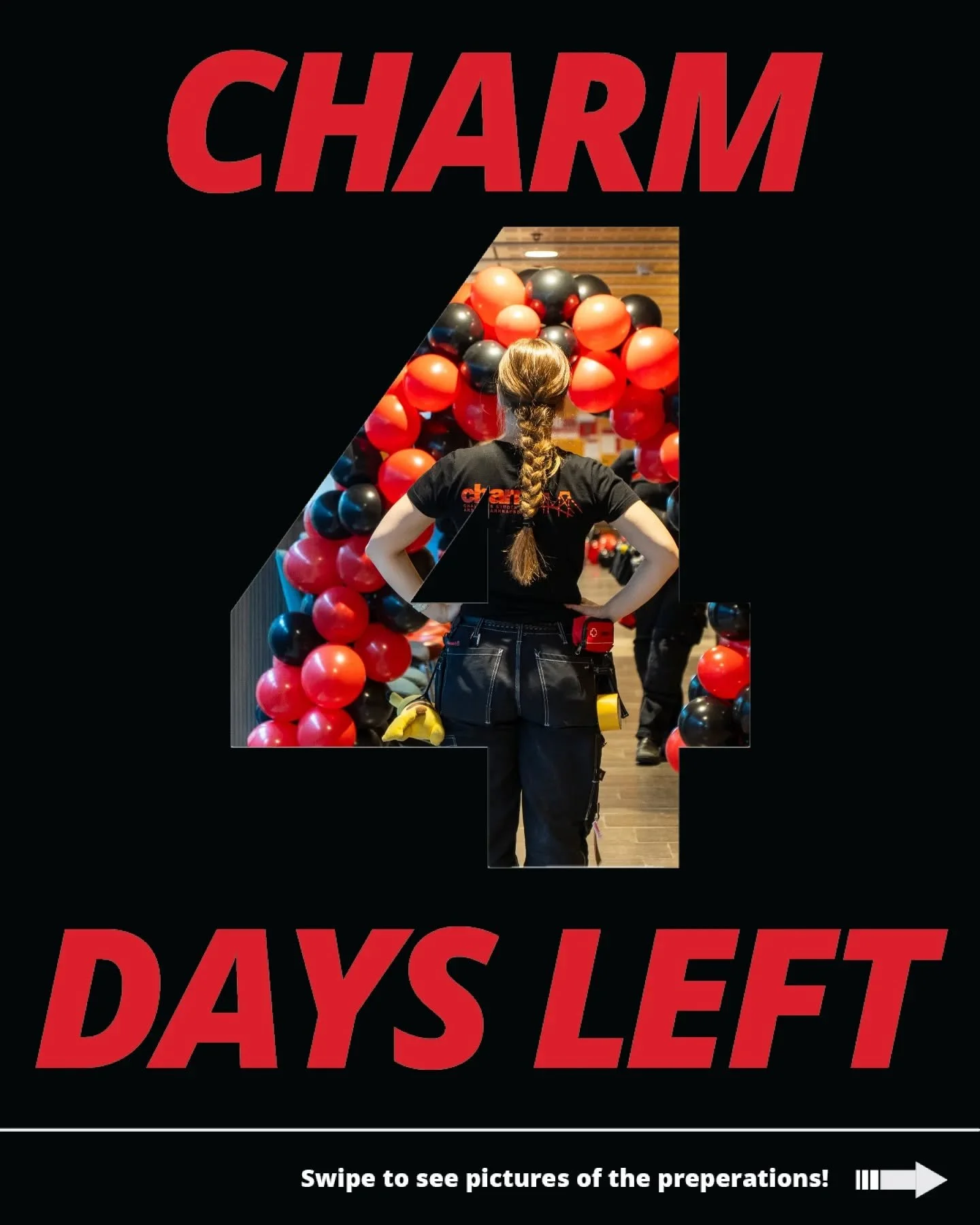 🌟 4 DAYS LEFT UNTIL CHARM&nbsp;🌟

Carpet, carpet and more carpet, but today we also started with the decorations and some balloon arches!

Plus we got a cute visitor who approved of our carpets, look at the last slide 🐱

Psst&hellip;&nbsp;
Aspa CH