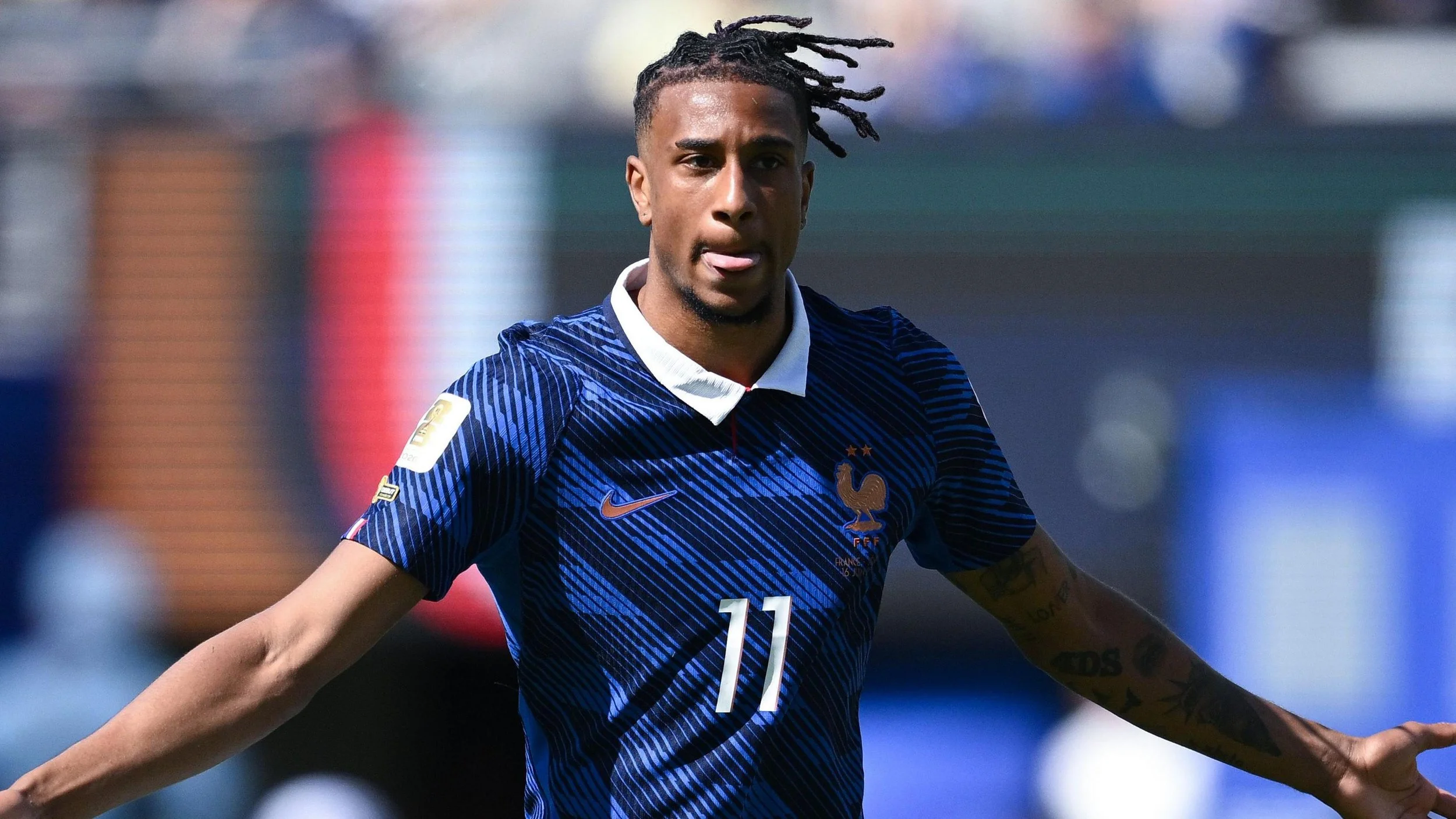 Michael Olise in action for France (club Bayern Munich), a player released from the English football system as a youth who went on to become a world-class talent, who plays for France. Blog written by Kevin George