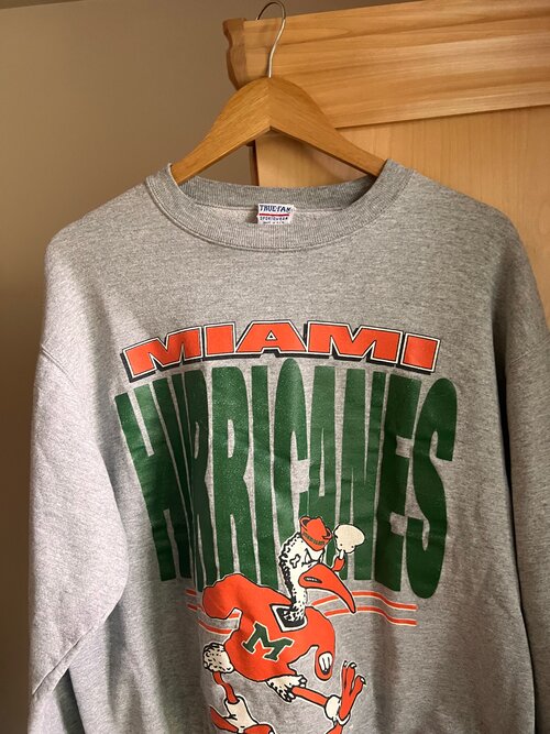 Vintage 90s University of Miami Hurricanes Crewneck Sweatshirt, Vintage  Shirt, T shirt, Hoodie - Dingeas