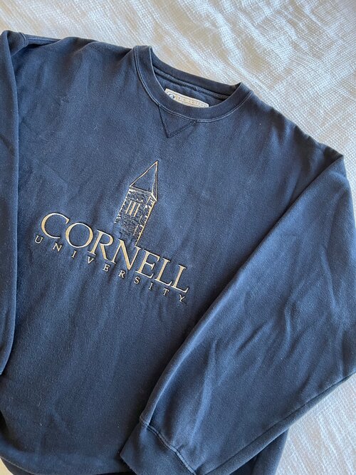 KatherineLuxuryShop Vintage Cornell University Sweatshirt Medium 90s Cornell University Sweater Womens University Crewneck Jumper Casual Pullover White Size M