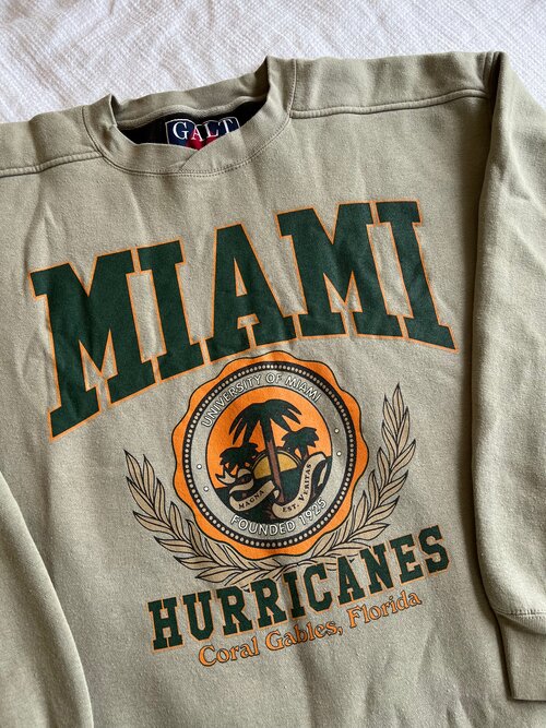 Hottertees University of Miami Vintage Miami Hurricanes Sweatshirt