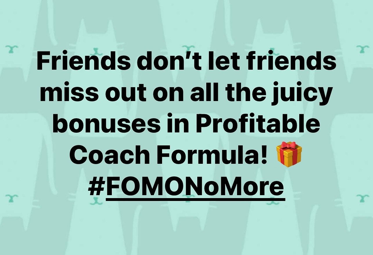 🚨 Time&rsquo;s almost up, coaches! 🚨

The doors to the Profitable Coach Formula are closing soon! 

It&rsquo;s DECISION time! 

Keep hustling alone or save time and money to turn it into a thriving, profitable business. 🌟

If you&rsquo;ve been sit