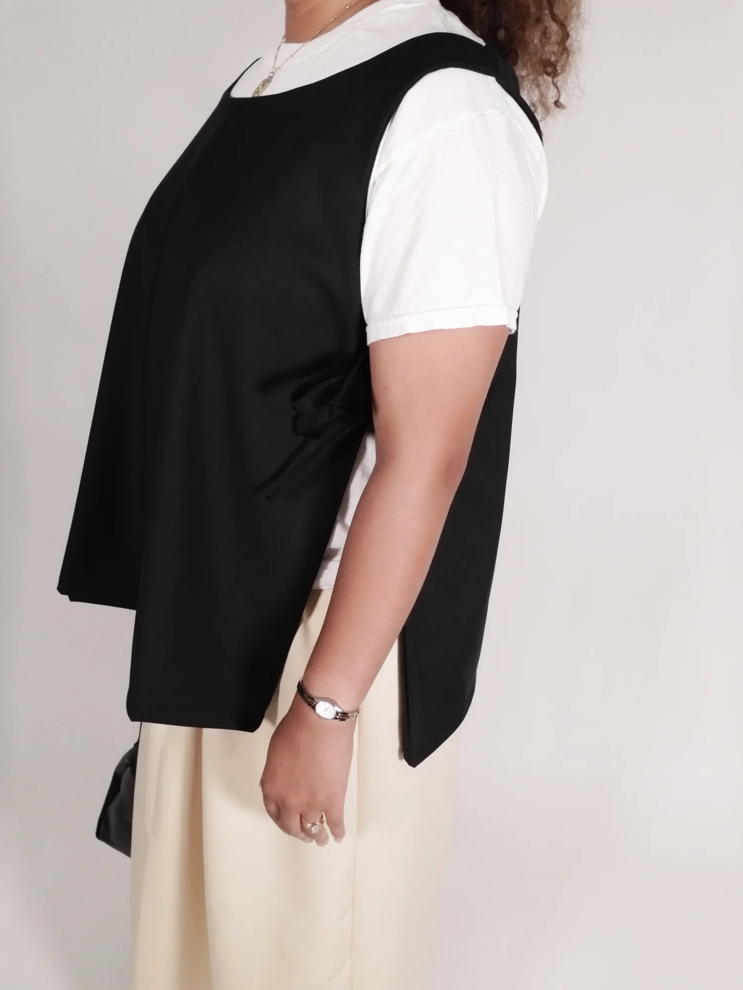 Black Vest with Side Strings — OWV