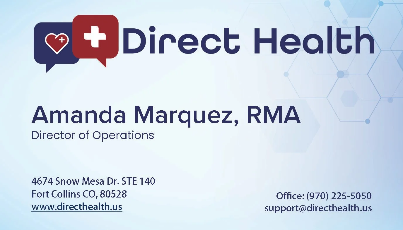 Business Card for the Direct Health app
